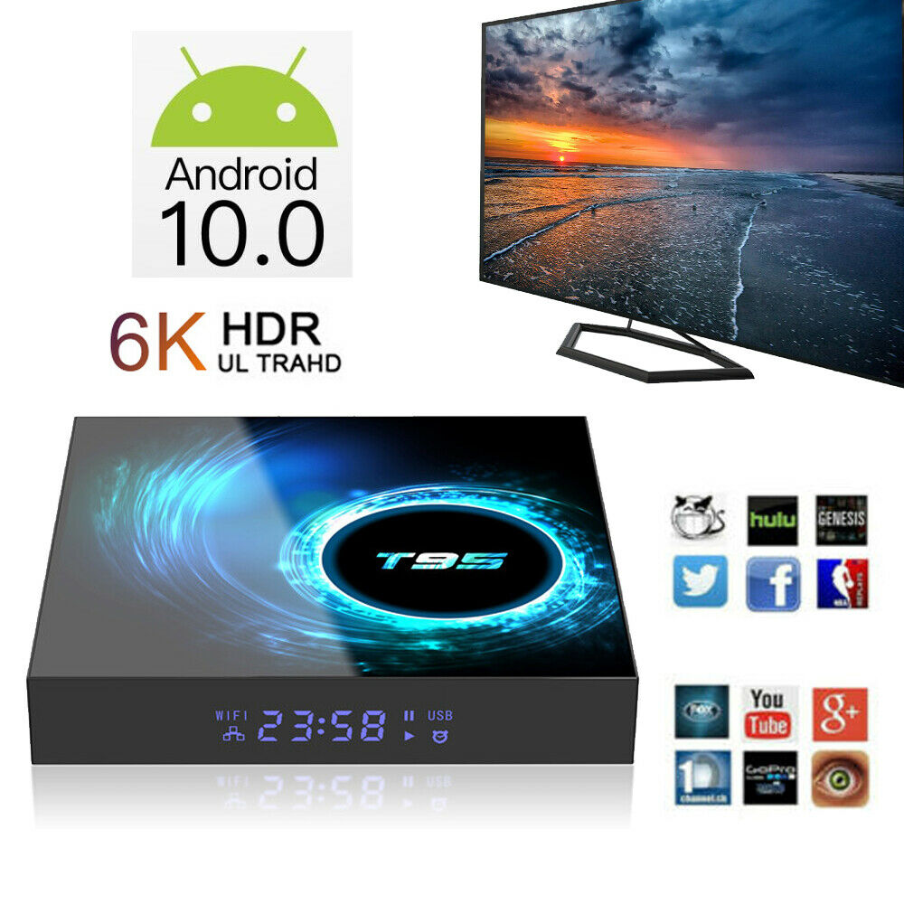 T95 Android 10.0 Smart Tv Box Quad Core 6k Smart Wifi Hdmi Media Player Streamer