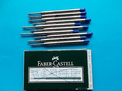 10 Faber Castell Blue Medium Ballpoint Pen Refills  New