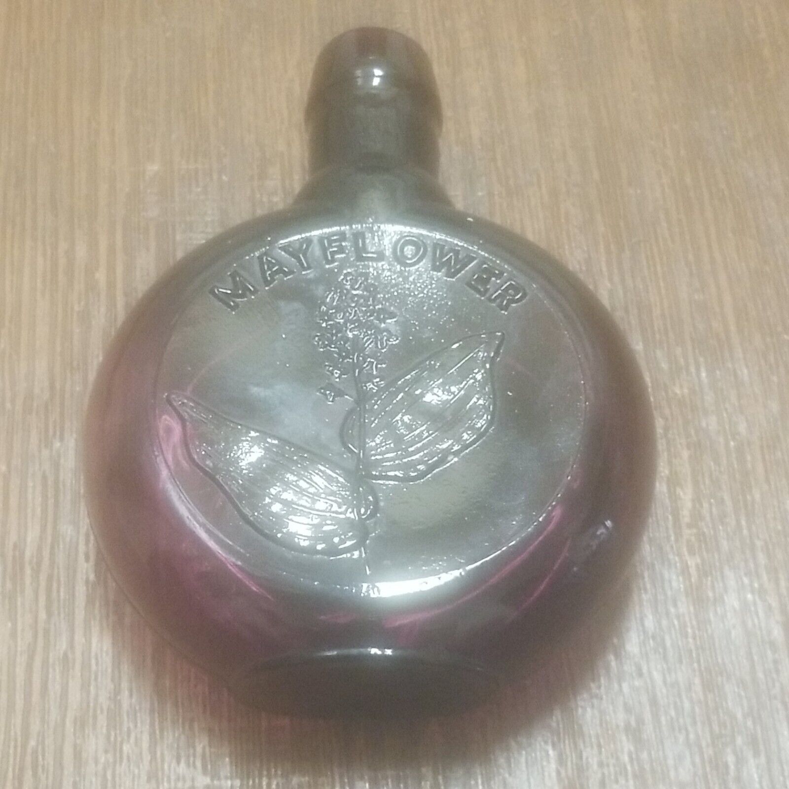 Clevenger Brothers Flask Bottle Purple Hand Blown Mayflower Cb