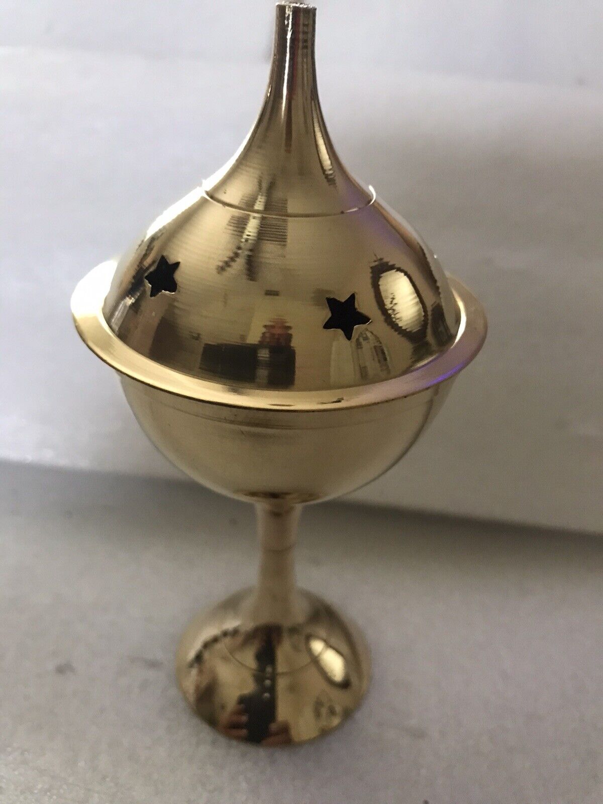 Brass Incense Burner/ Tea Candle Holder India 5.5”. #8439