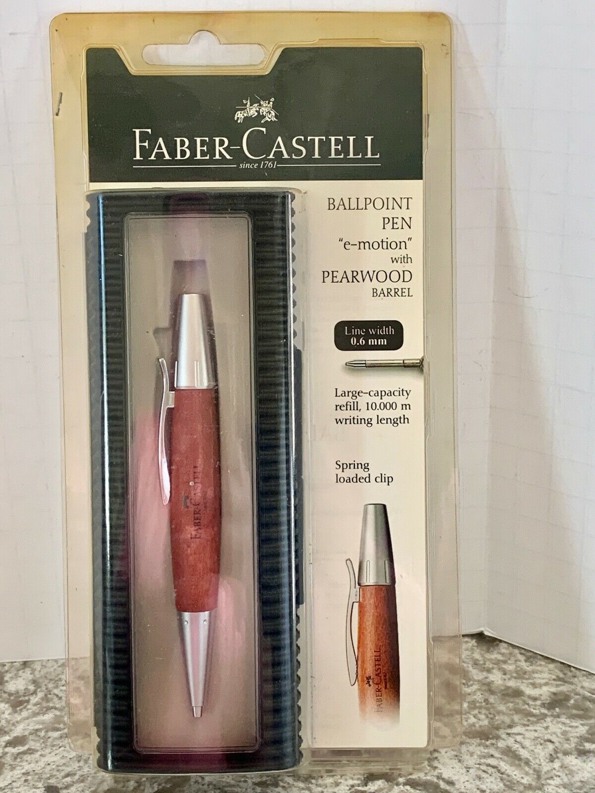 Faber-castell E Motion With Pearwood Barrel Ballpoint Pen In Package Unopened