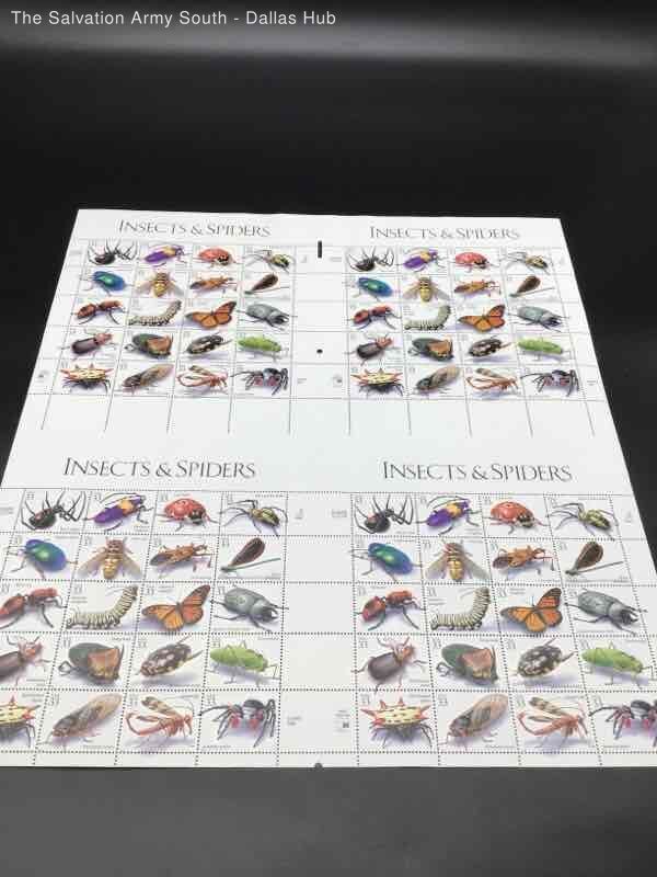Usps Uncut Sheet Insects And Spiders 33 Cents 80 Stamps