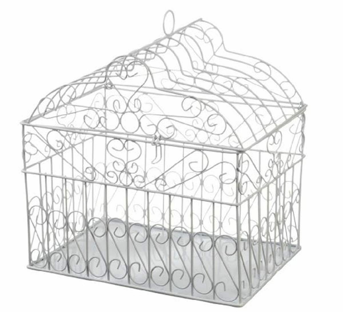 New Darice Vl1017 Metal Bridal Birdcage Card Holder, White Free2dayship Taxfree