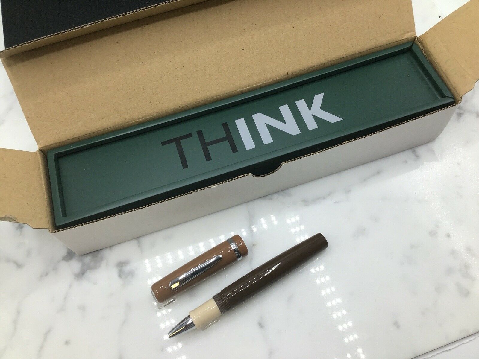 Think Pens (by Krone) Couture Collectio Transit Brown Line Rollerball New In Box