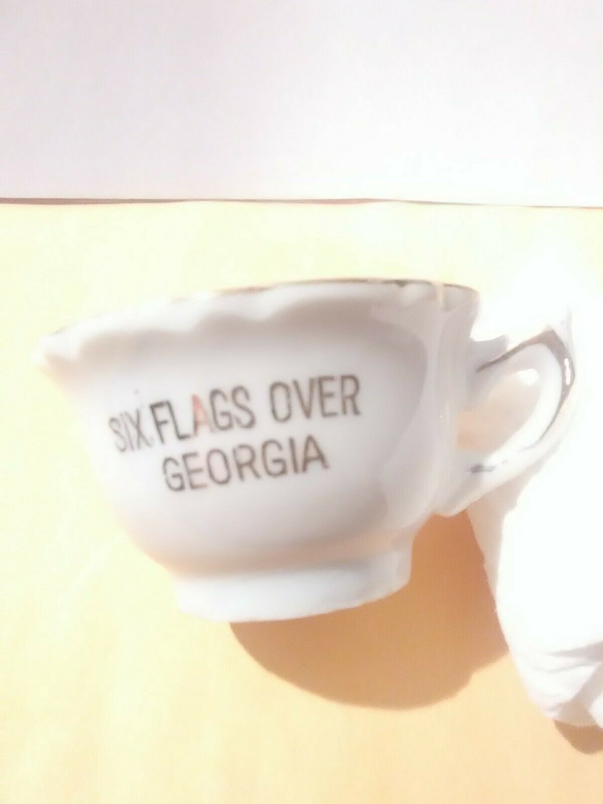Six Flags Over Georgia Tiny Advertising Coffee Cup Great For Any Old Collection!