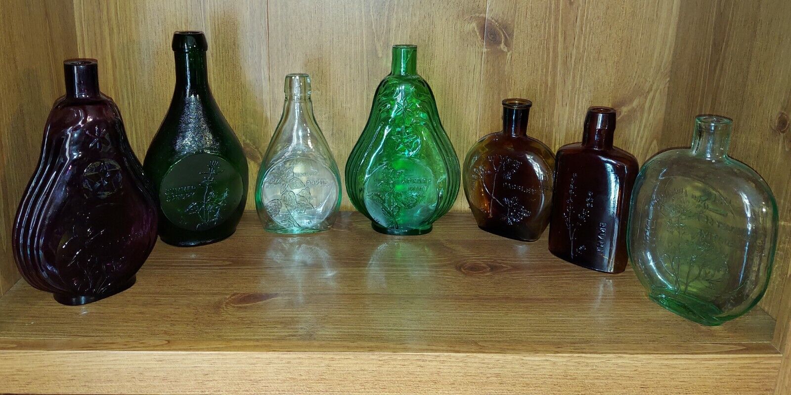 7 Scarce Vintage Clevenger Embossed Bottles Herb Of The Month
