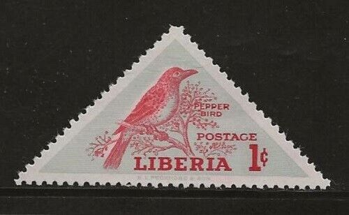 Mnh 1953 Liberia, Pepper Bird "error" Color Shift Scott #341