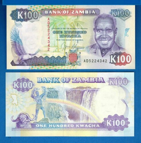 Zambia P-34 100 Kwacha Year Nd 1991 Uncirculated Banknote Auction