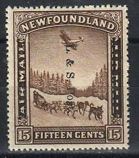 Canadian Provinces-newfoundland Stamp 211 - Biplane Over Dog Sled Overprinted