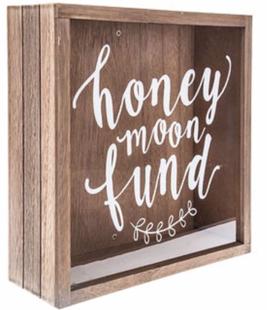 Honeymoon Fund Rustic Wooden Box